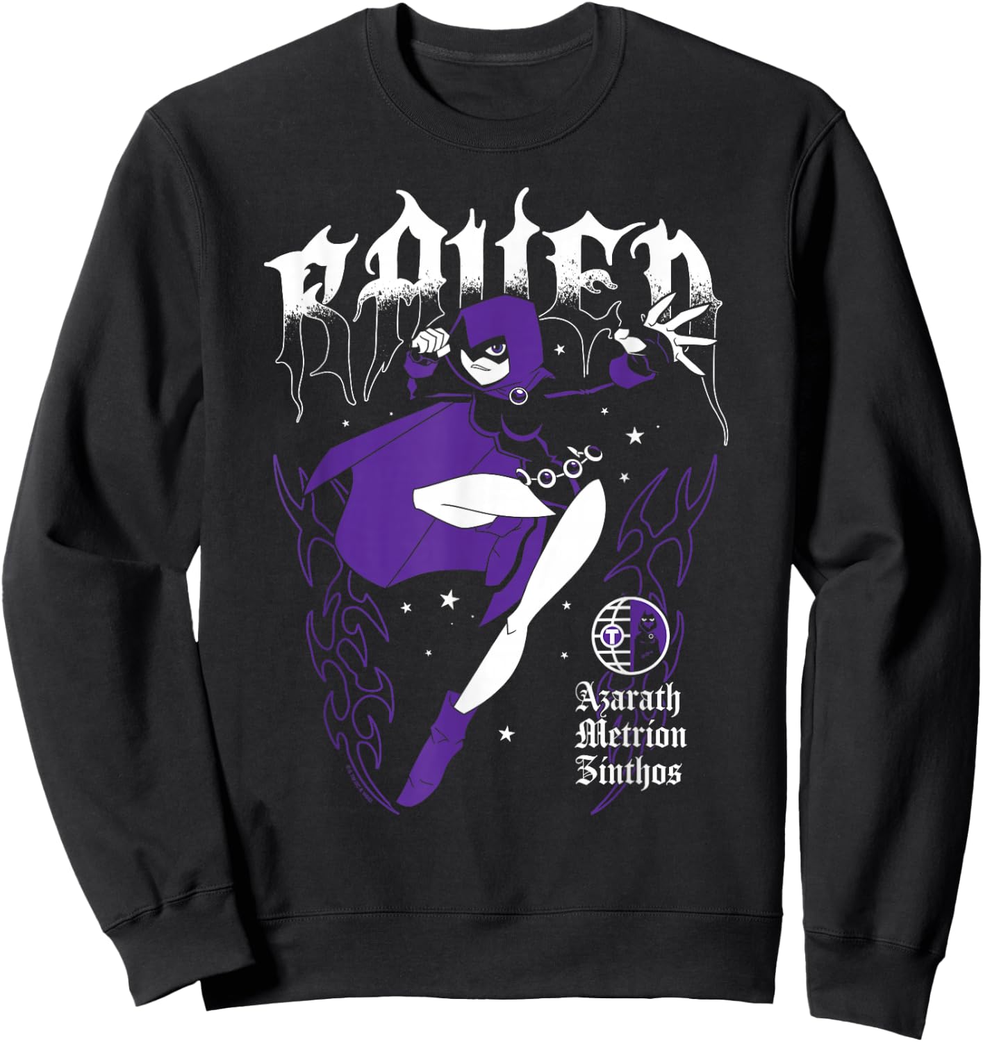 DC Comics Teen Titans Raven Azarath Metrion Zinthos Mantra Sweatshirt - Sweatshirt | Black