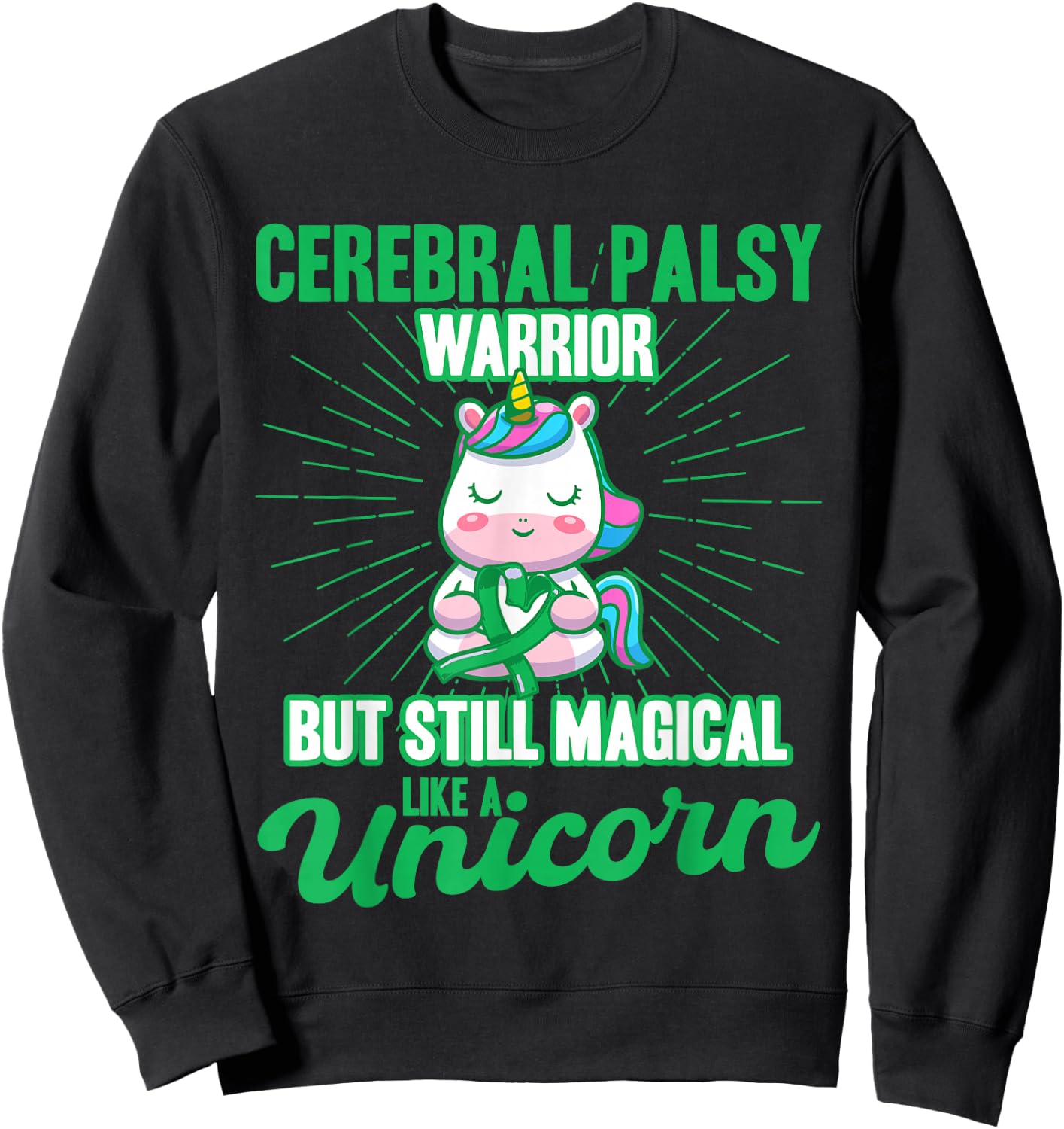 Magical Like A Unicorn Cerebral Palsy Awareness Sweatshirt - Sweatshirt | Black