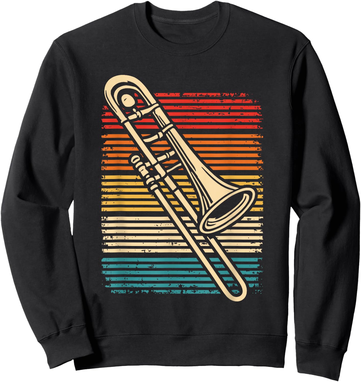 Trombone Player Marching Band Retro Jazz Trombone Sweatshirt - Sweatshirt | Black