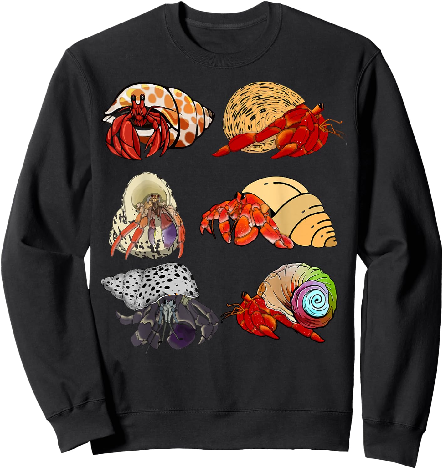 Hermit Crab Shell Animal Seafood Lover Pet Owner Aquarist Sweatshirt - Sweatshirt | Black
