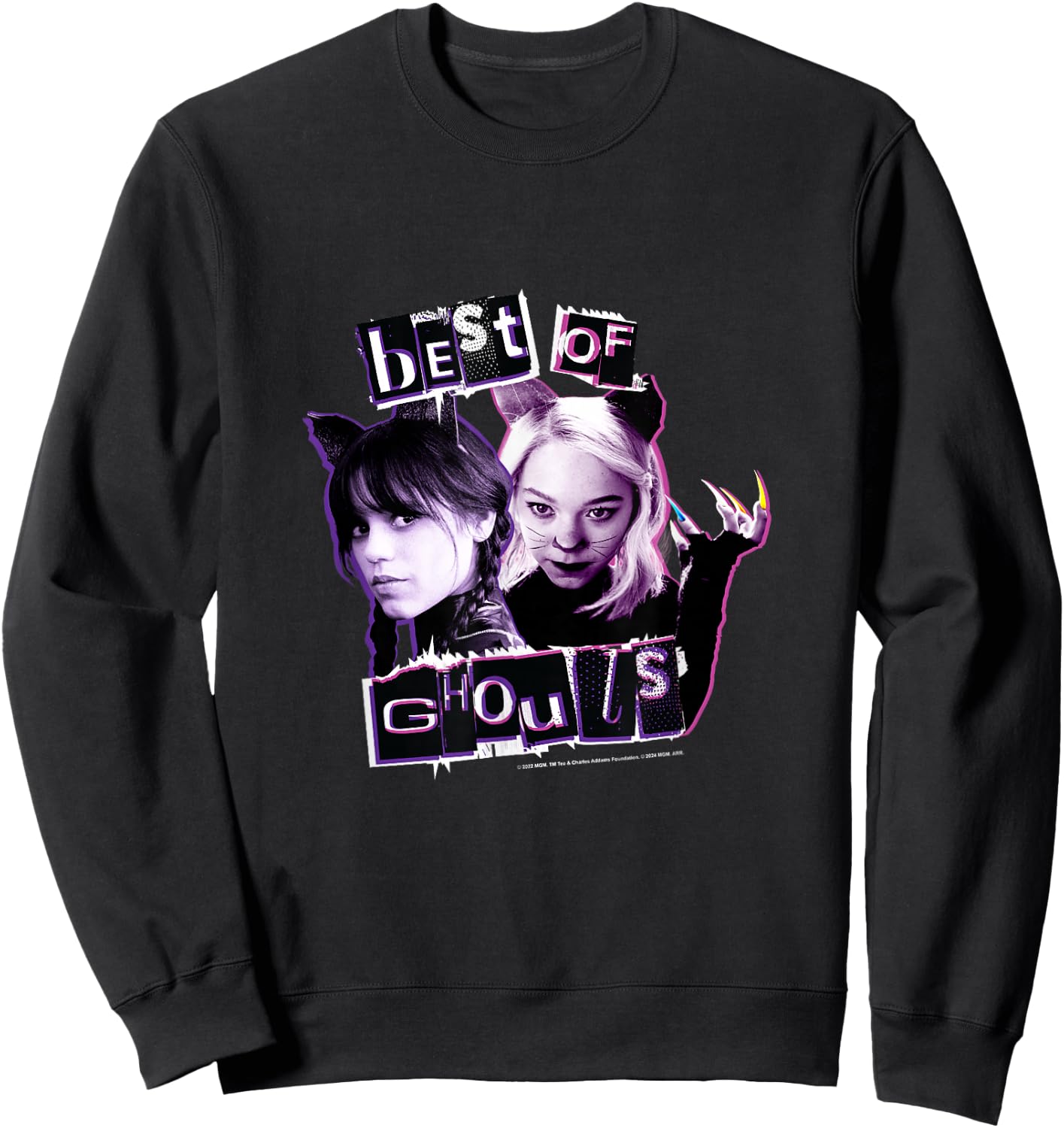 Wednesday Best of Ghouls Wednesday & Enid Vintage Sweatshirt - Sweatshirt | Black
