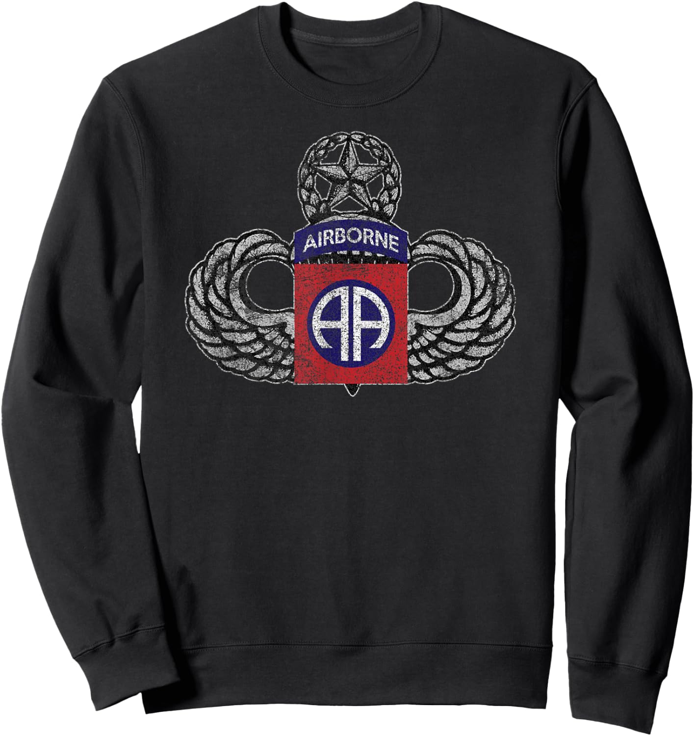 American Marauder: 82nd Airborne Old School Jump Wings Sweatshirt - Sweatshirt | Black