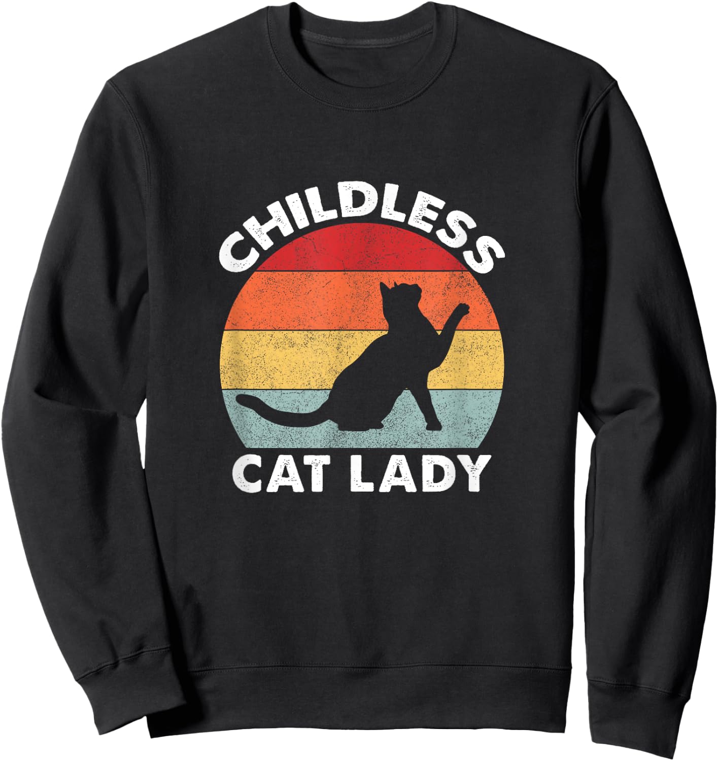 Vintage Childless Cat Lady Sweatshirt - Sweatshirt | Black