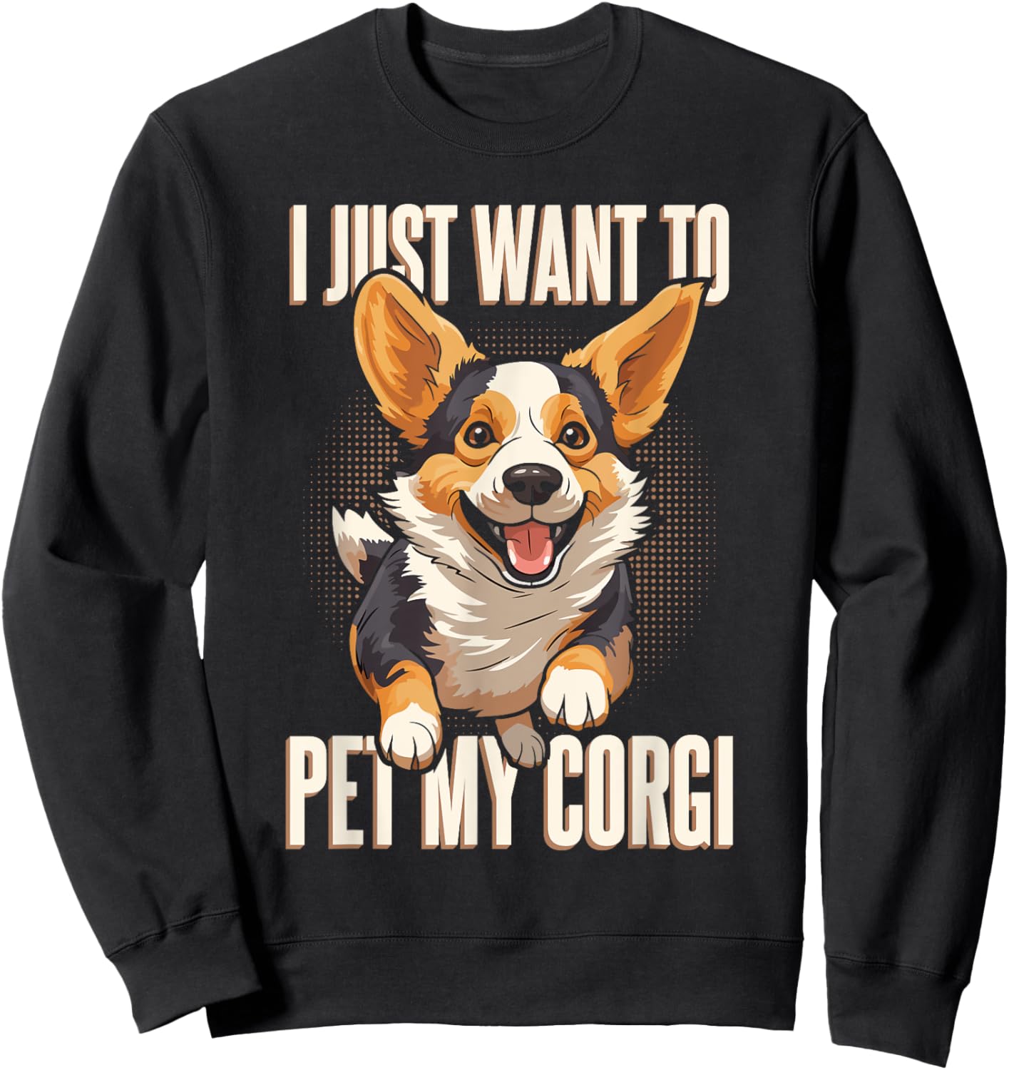 Funny Corgi Dog Lover Corgi Women Girls Kids Sweatshirt - Sweatshirt | Black