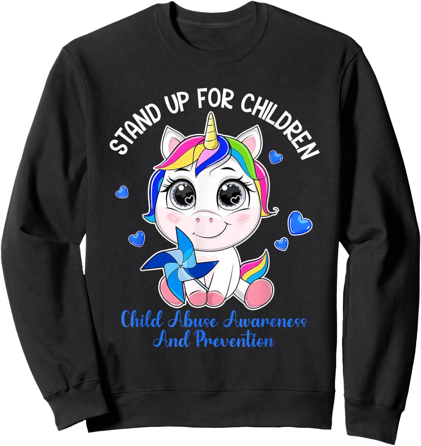 April Child Abuse Prevention Month - Stand Up For Children Sweatshirt - Sweatshirt | Black