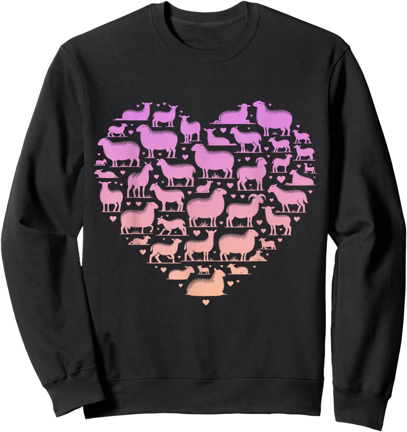 Silhouette Sheep for Sheep Lover | Girls Sheep Sweatshirt - Sweatshirt | Black