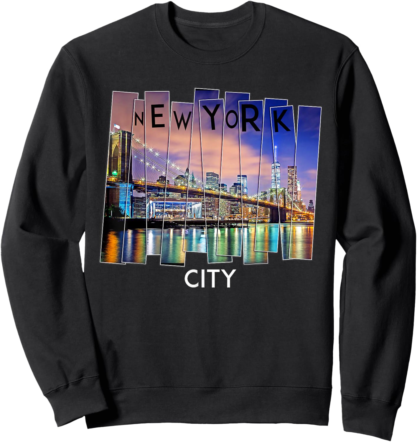 New York City Skyline North America Brooklyn Souvenirs Men Sweatshirt - Sweatshirt | Black