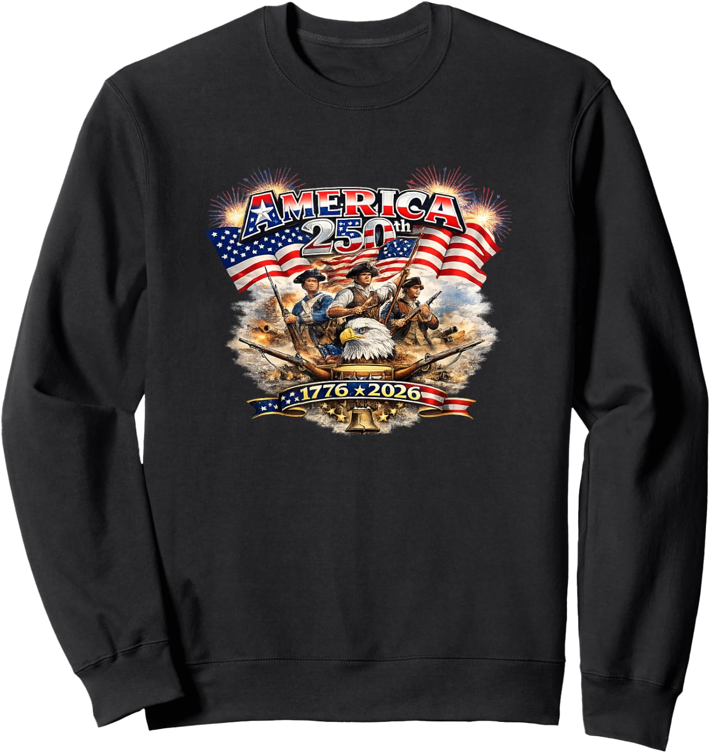 Happy Birthday America USA 250th Sweatshirt - Sweatshirt | Black