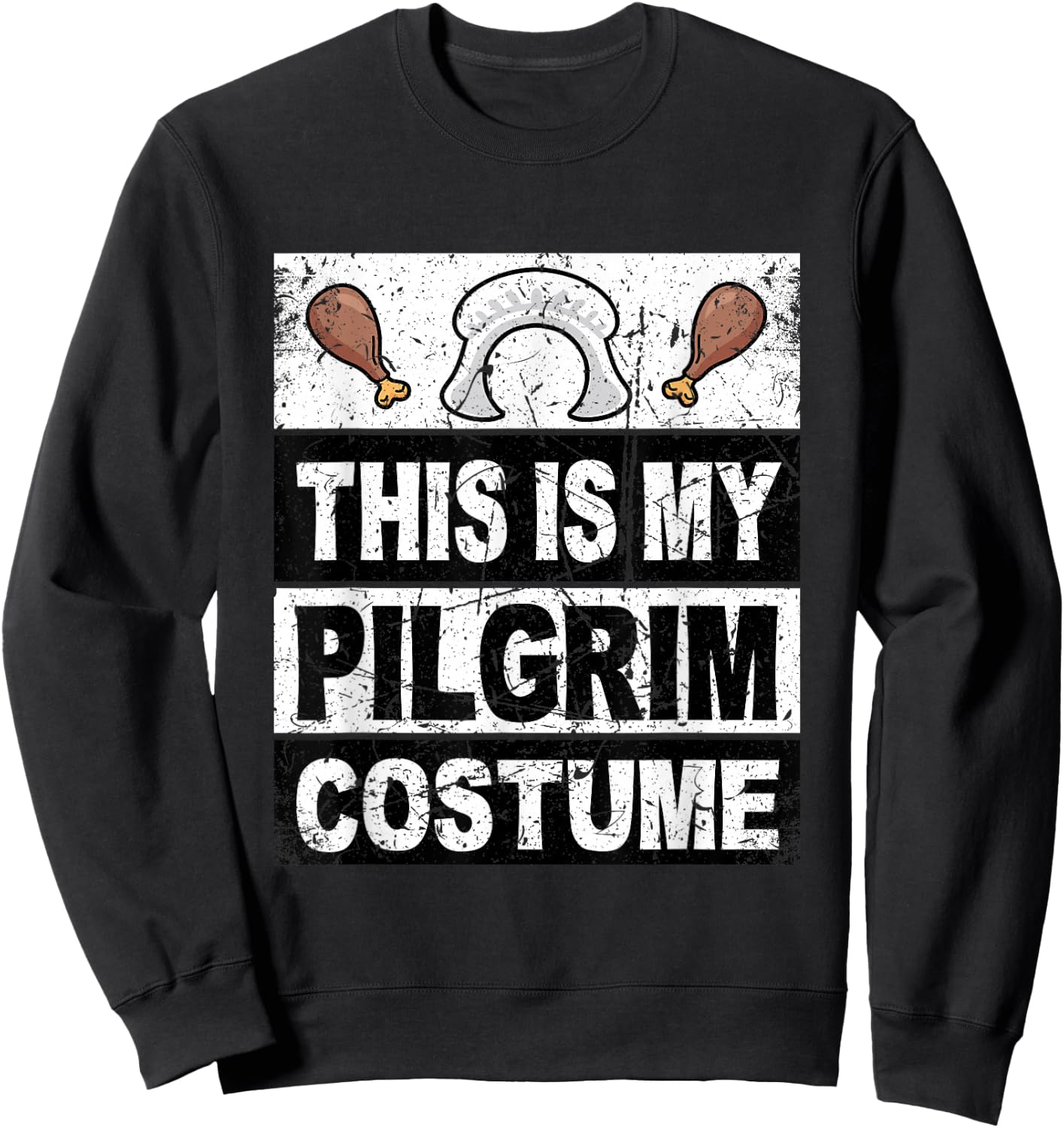 Thanksgiving Shirt Pilgrim Costume Turkey Day Woman Girls Sweatshirt - Sweatshirt | Black