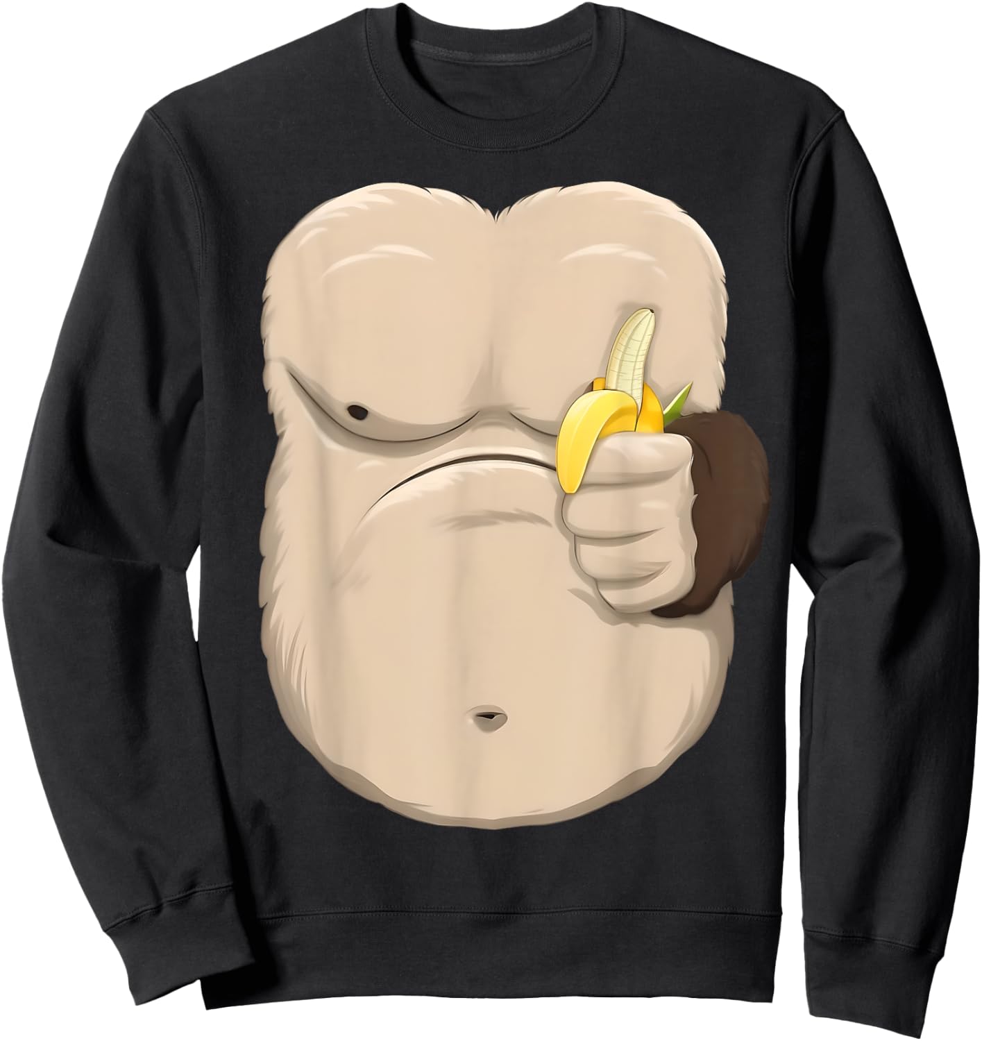 Monkey Costume , Women and Children - Funny Monkey , brown Sweatshirt - Sweatshirt | Black