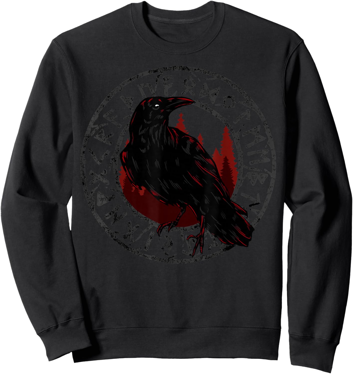 Viking Raven Celtic Mythology Odin Crow Sweatshirt - Sweatshirt | Black
