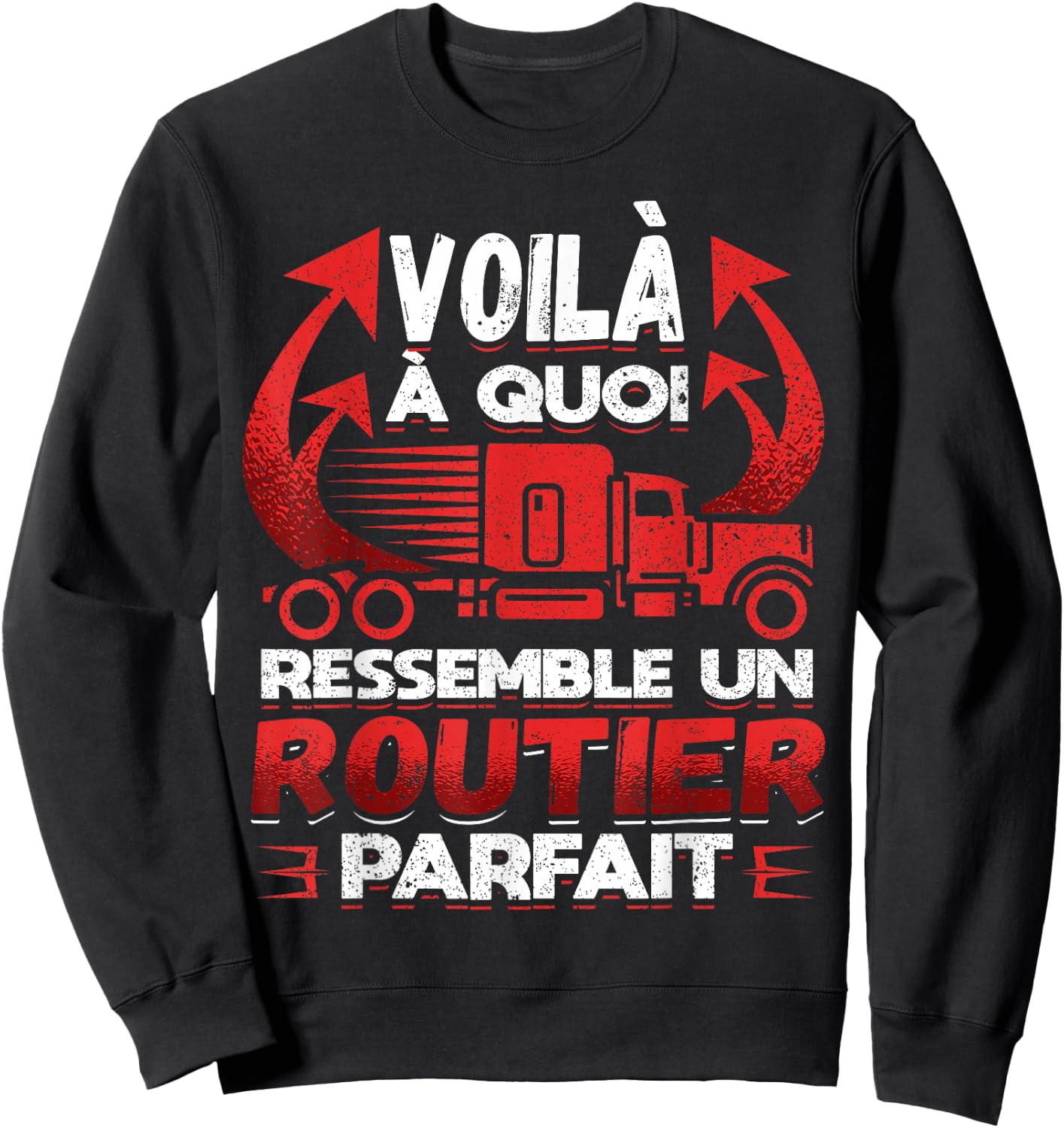 Perfect Road Truck Truck Driver Road , Black, S Sweatshirt - Sweatshirt | Black