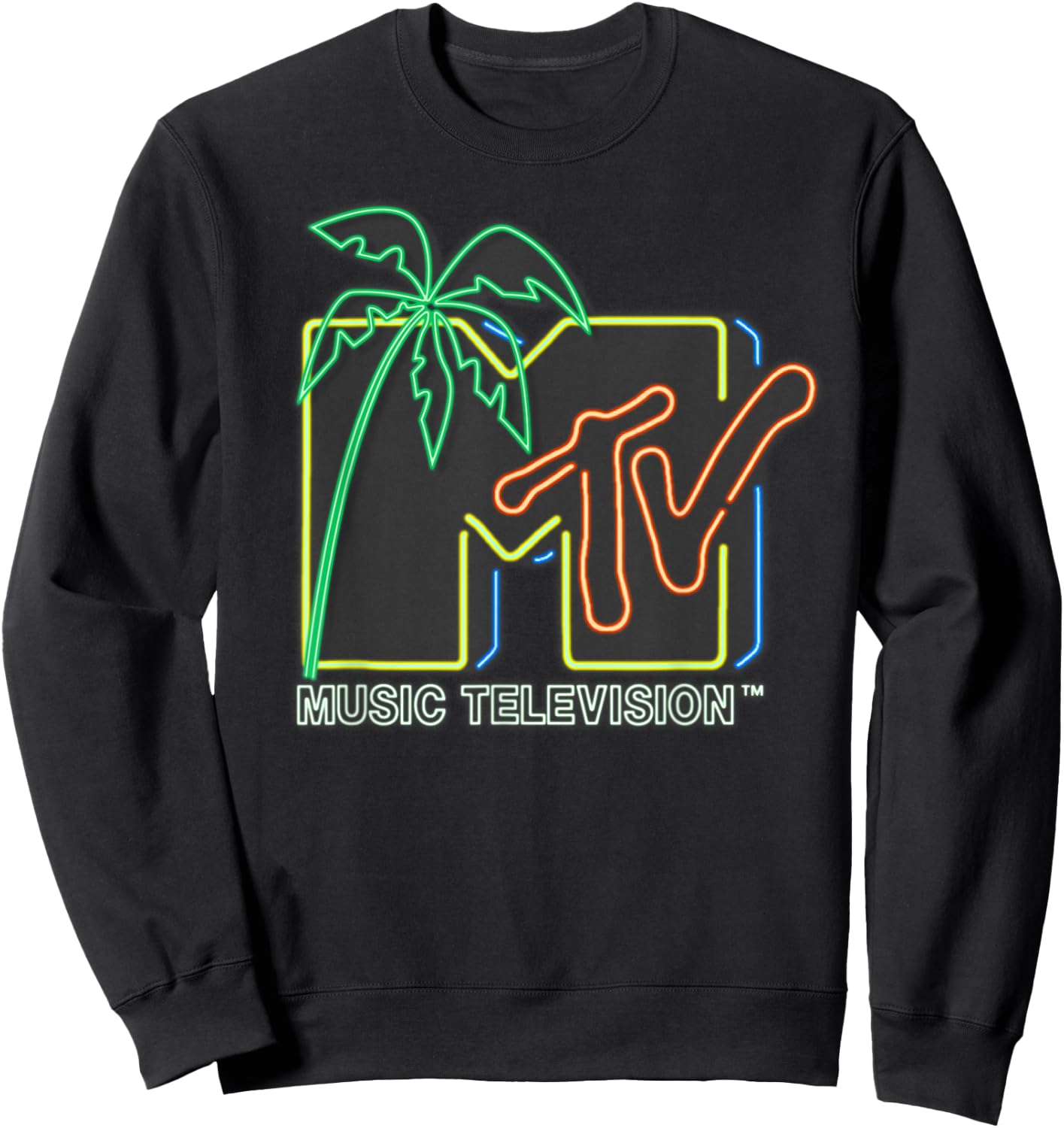 MTV - Neon Light Logo Sweatshirt - Sweatshirt | Black