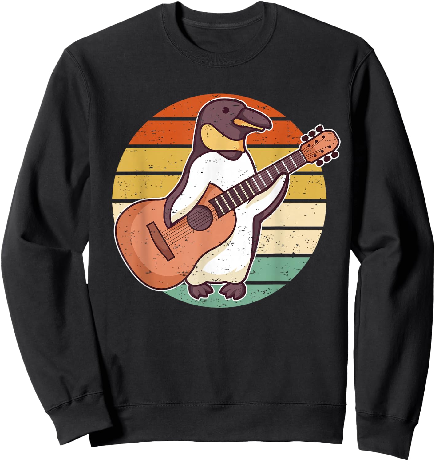 Penguin Guitar Player Guitarist Sweatshirt - Sweatshirt | Black
