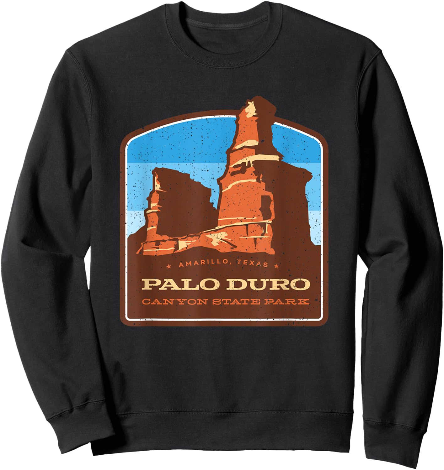 Vintage Palo Duro Canyon State Park Texas Travel Souvenir Sweatshirt - Sweatshirt | Black