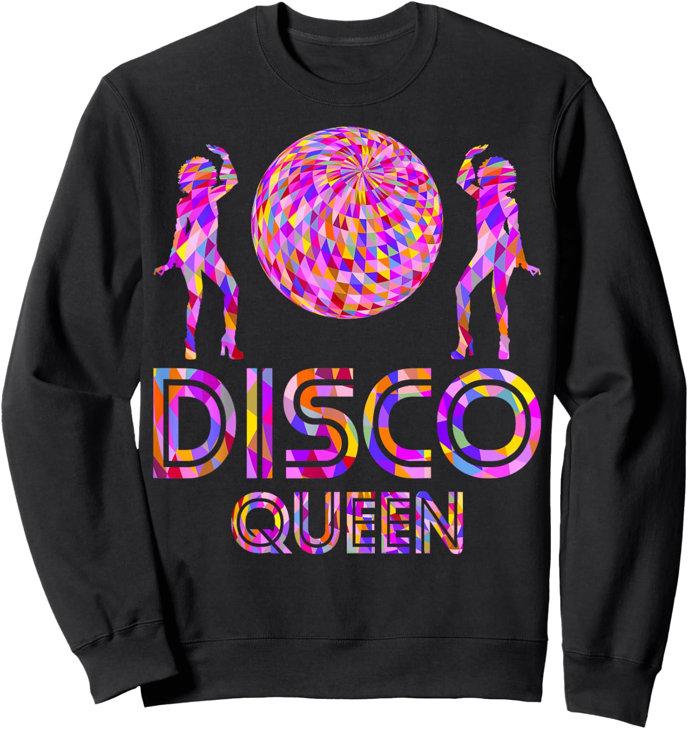 Fantastic Natural Diva Afro Disco Queen 70's Party , black Sweatshirt - Sweatshirt | Black