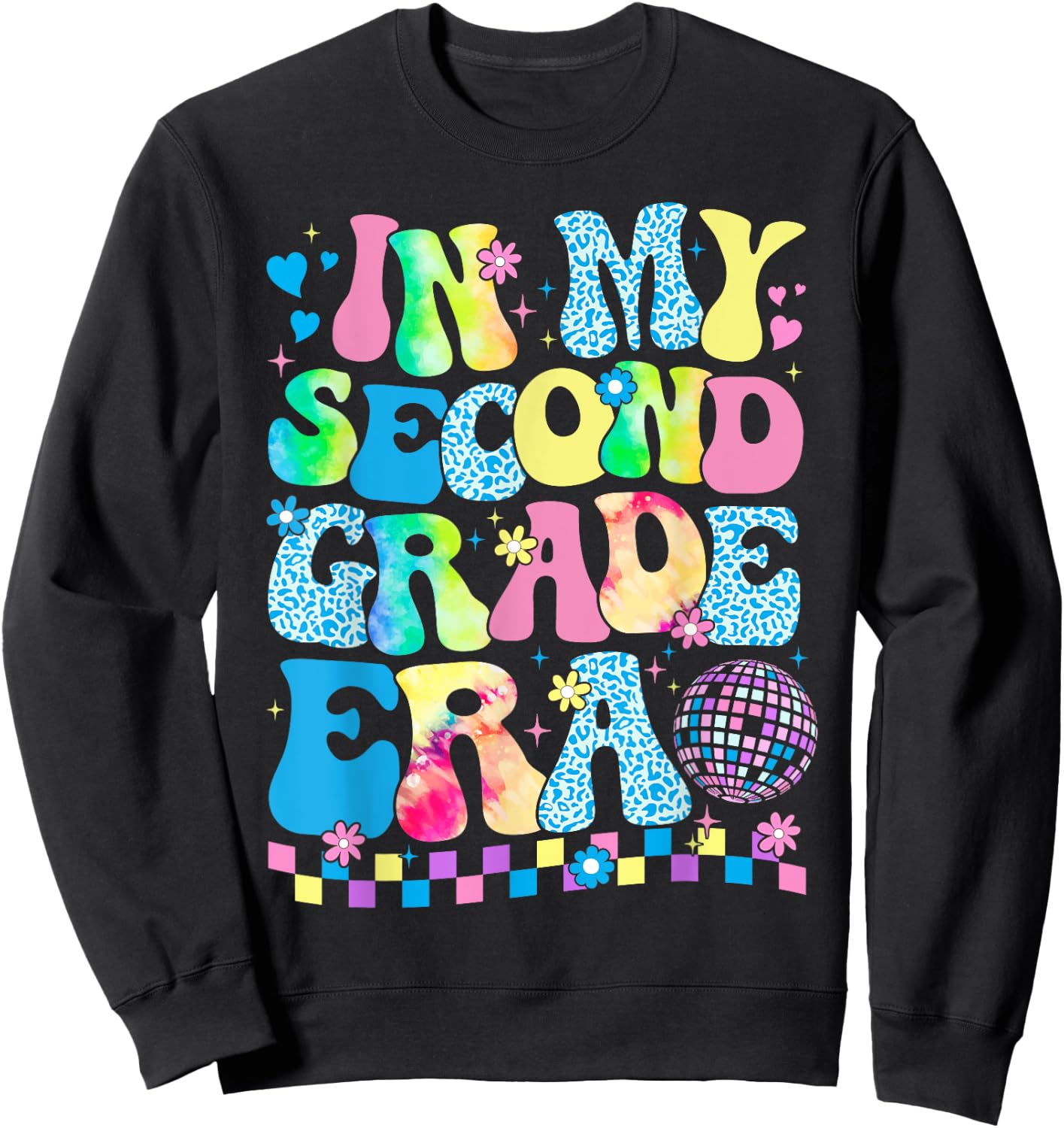 In My Second Grade Era Groovy Back To School Teachers Kids Sweatshirt - Sweatshirt | Black