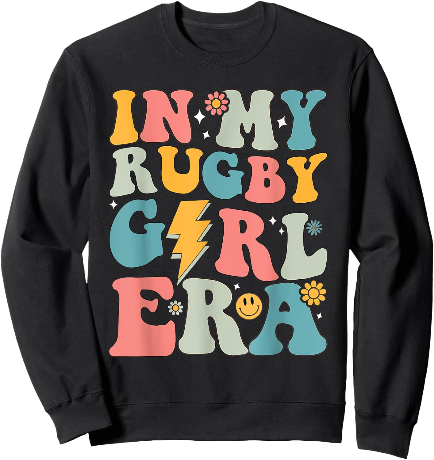 Groovy In My Rugby Girl Era Women Sweatshirt - Sweatshirt | Black