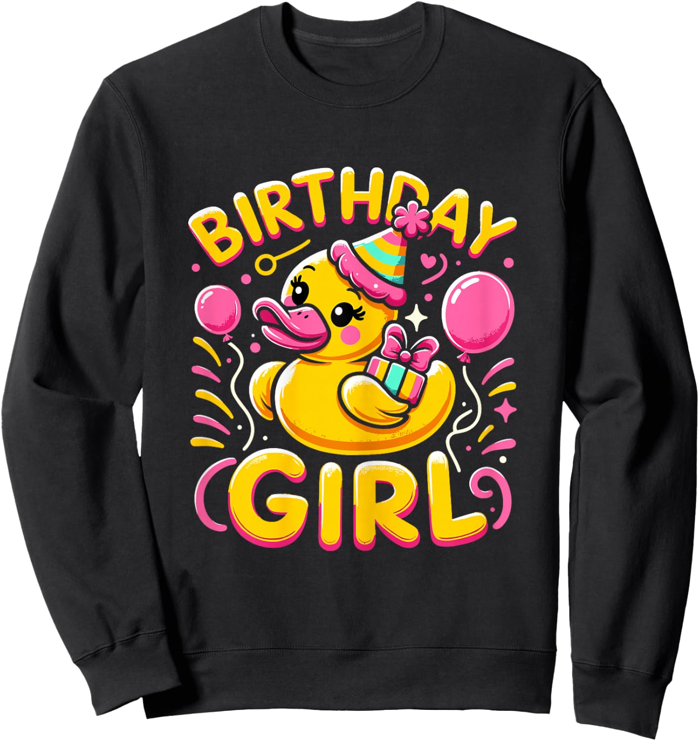 Birthday Girl Rubber Duck Birthday Party Sweatshirt - Sweatshirt | Black