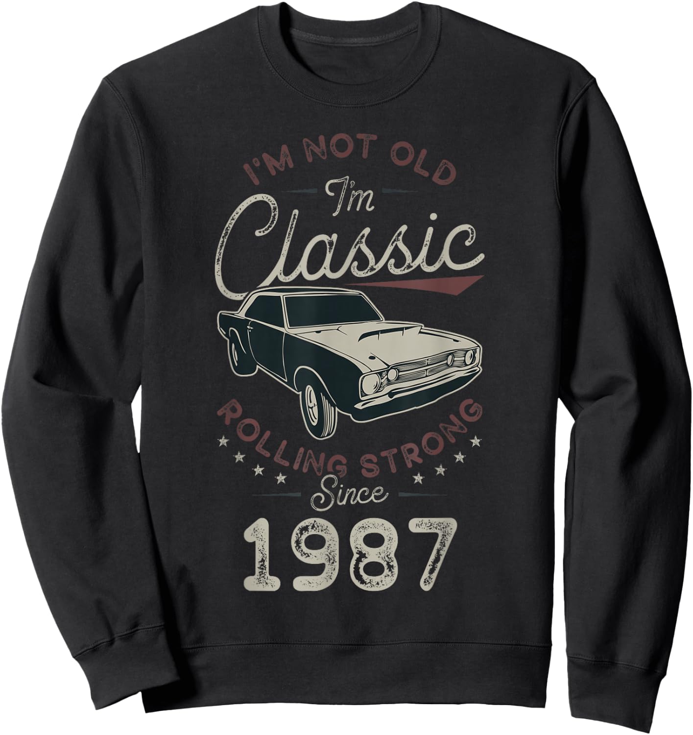Anniversaire 39 ans Né en 1987 Voiture classique Sweatshirt - Sweatshirt | Black