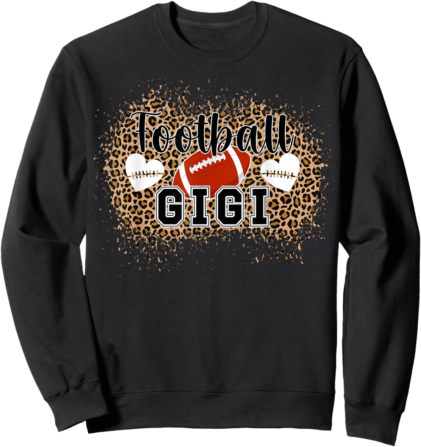 Football Gigi Leopard Grandma Gigi Of A Football Player Sweatshirt - Sweatshirt | Black