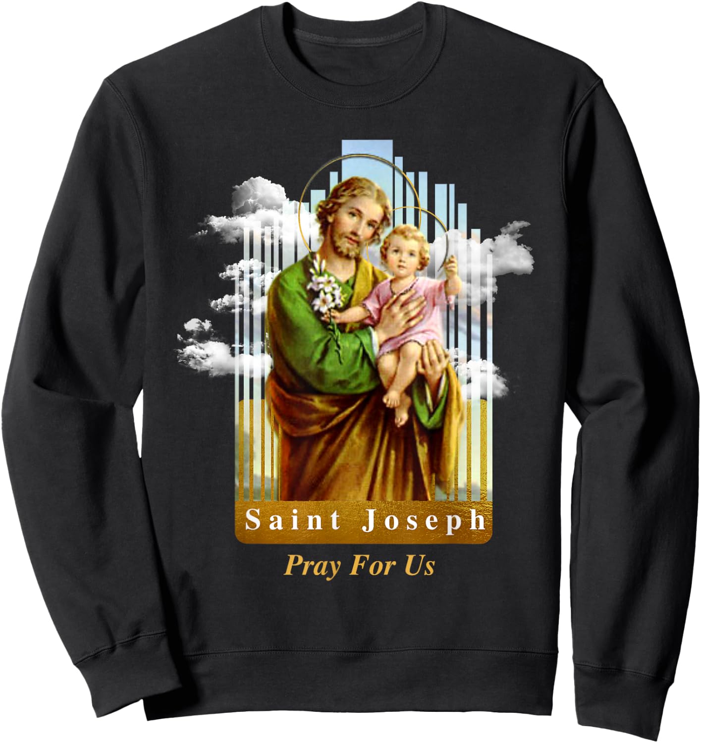 Saint Joseph Catholic Church St. Joseph With Infant Jesus Sweatshirt - Sweatshirt | Black