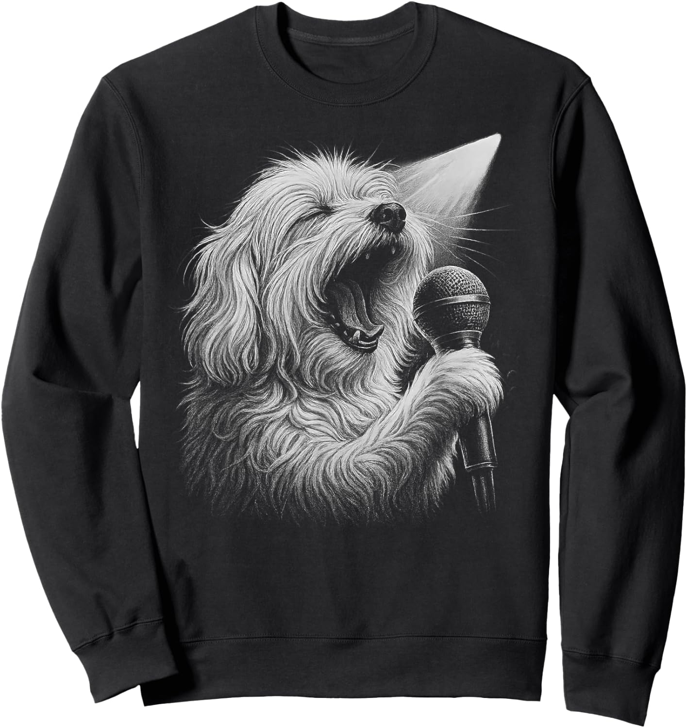 Maltese Dog Singing Vocalist Singer Dog Lover Sweatshirt - Sweatshirt | Black