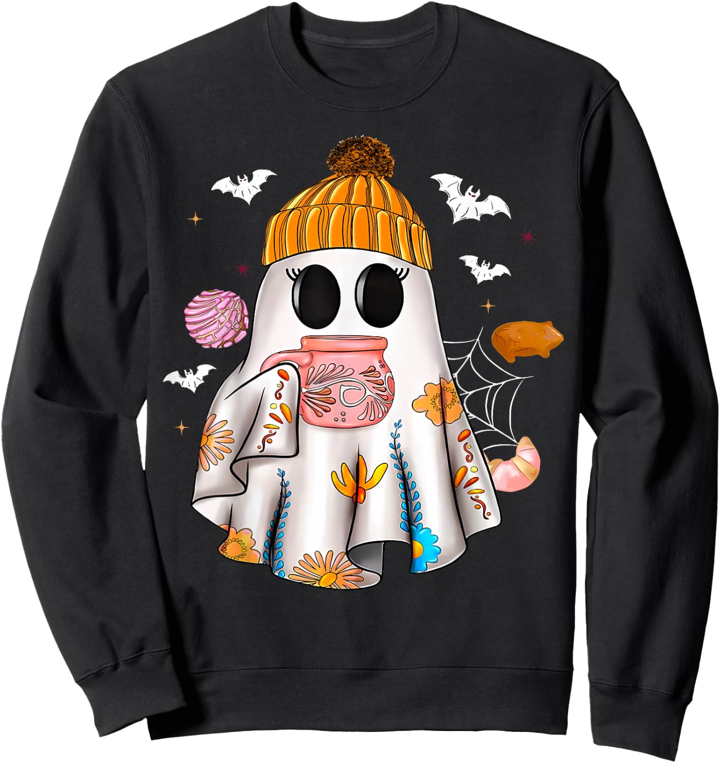 Ghost Spanish Halloween Mexican Spooky Conchas And Cucuys Sweatshirt - Sweatshirt | Black