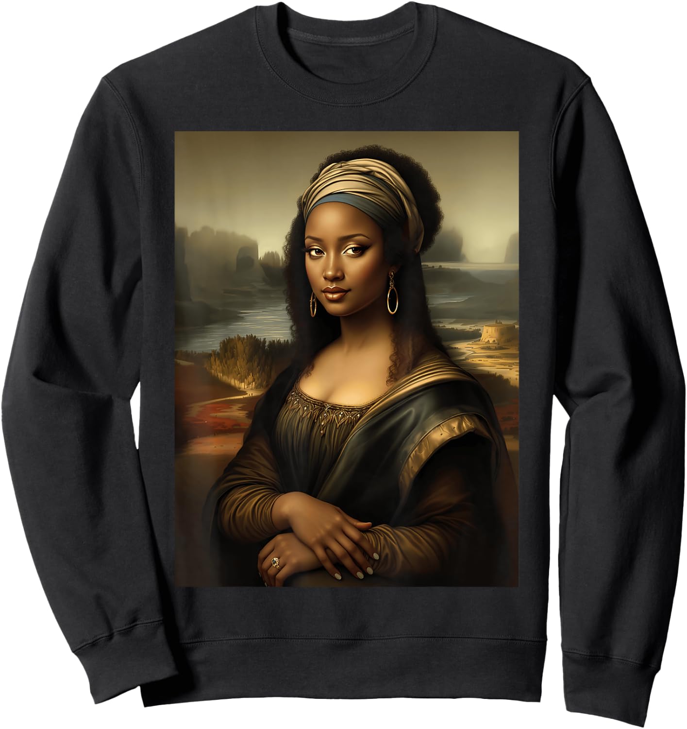 Black Mona Lisa African American Black History Month Funny Sweatshirt - Sweatshirt | Black