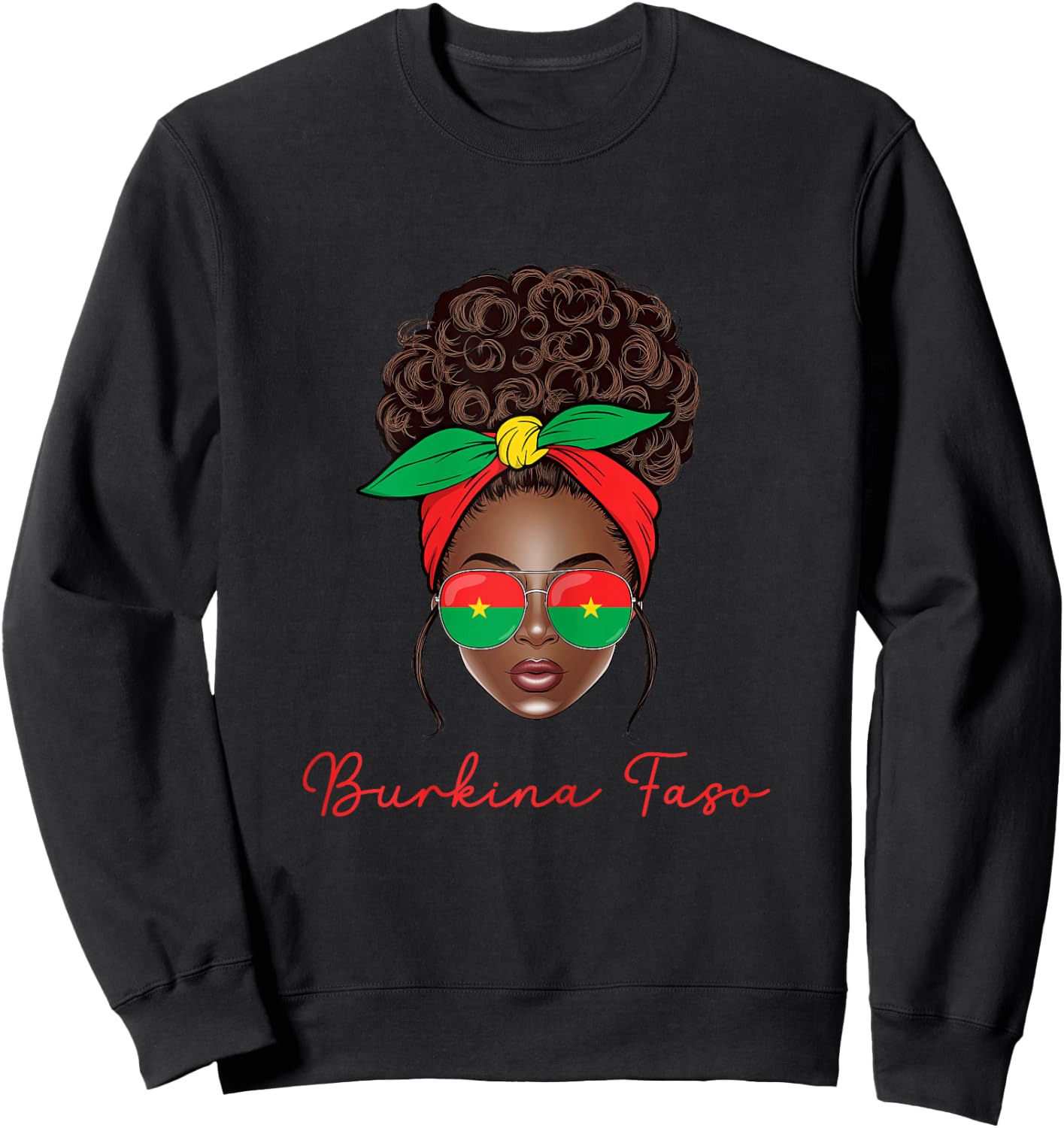 Burkina Faso Girl Burkinabe Woman Flag Burkina Faso Sweatshirt - Sweatshirt | Black
