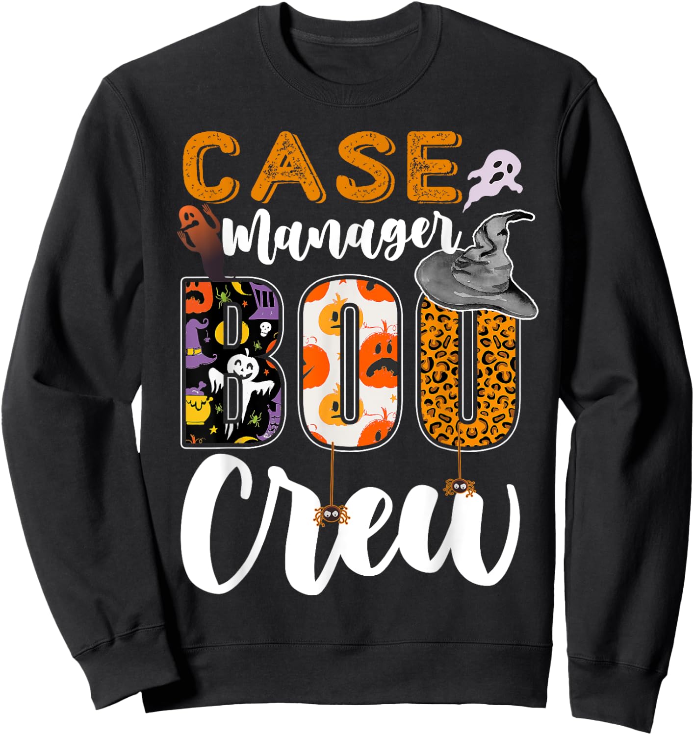 Case Manager Boo Crew Halloween Matching Social Services Sweatshirt - Sweatshirt | Black