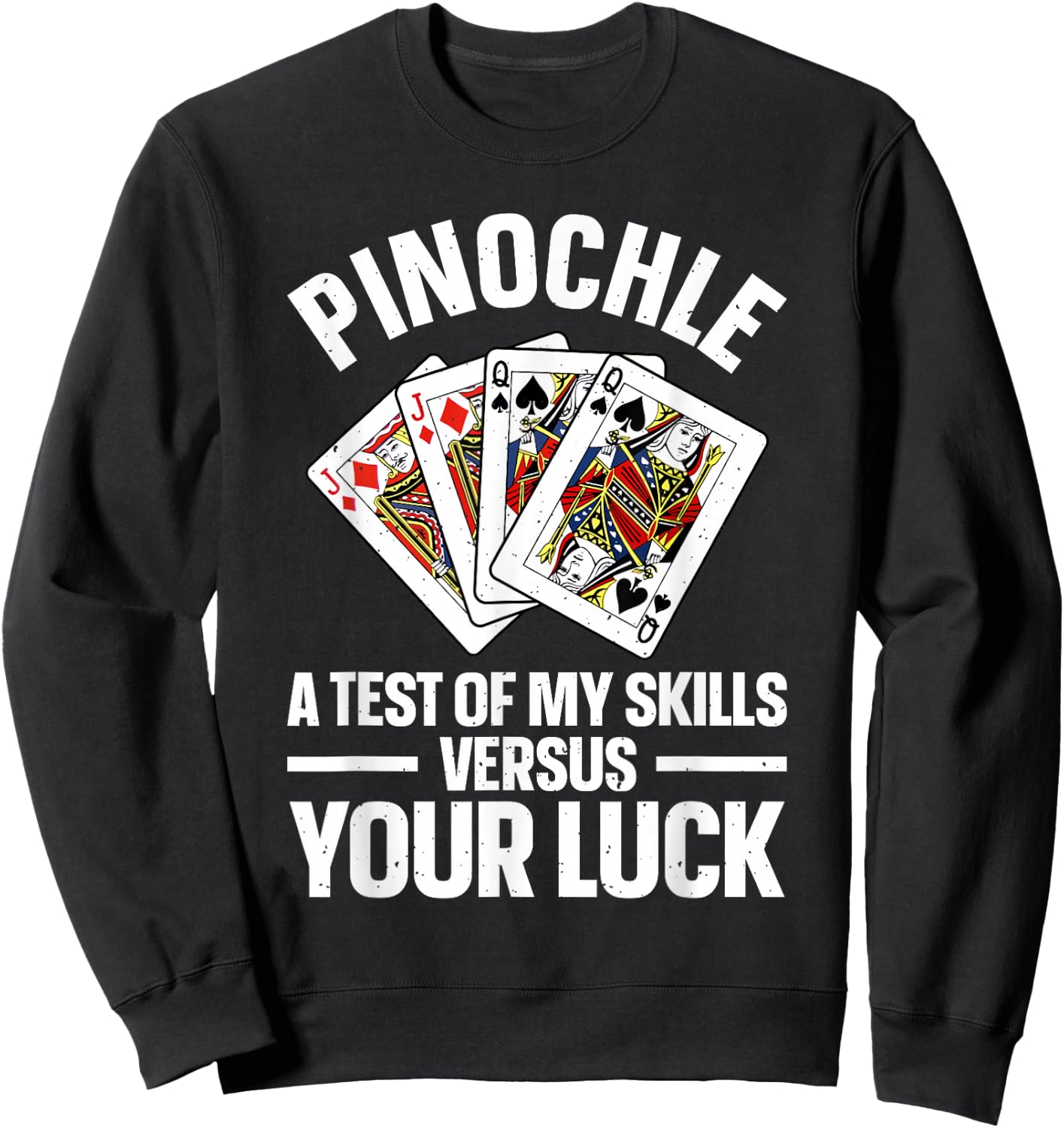 Cute Pinochle Design Women Card Game Pinochle Lover Sweatshirt - Sweatshirt | Black