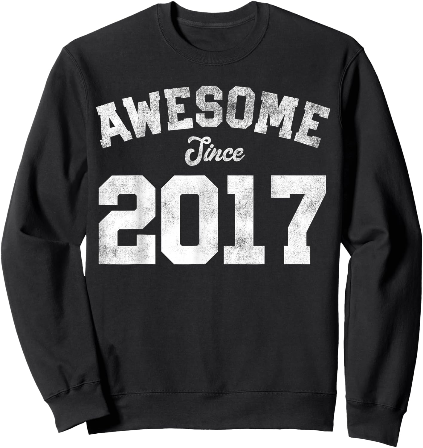 Awesome Since 2017 9th Birthday 9 Years Old - Retro Sweatshirt - Sweatshirt | Black