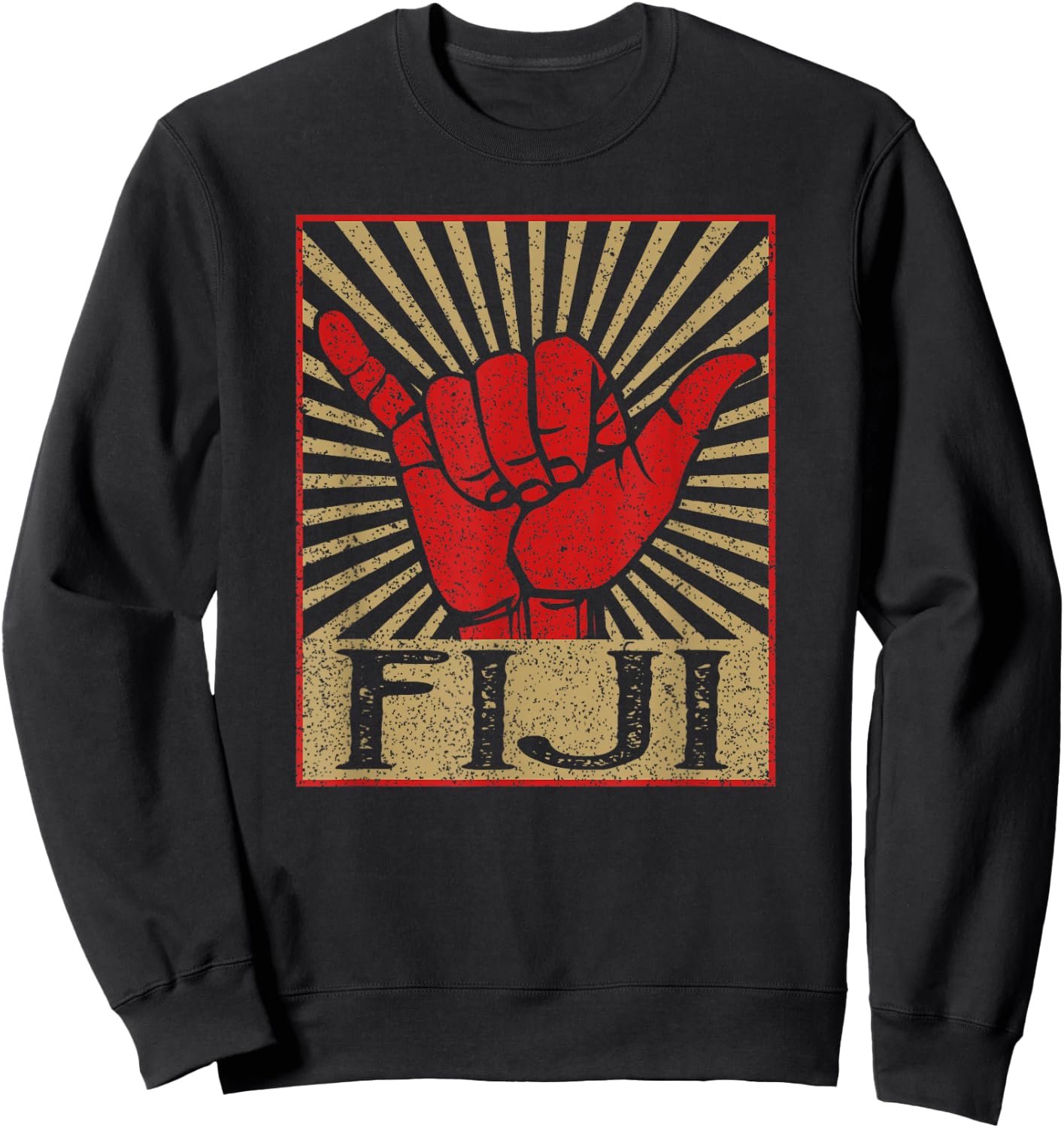 Vintage Fiji Island Surfer Retro Souvenir Sweatshirt - Sweatshirt | Black