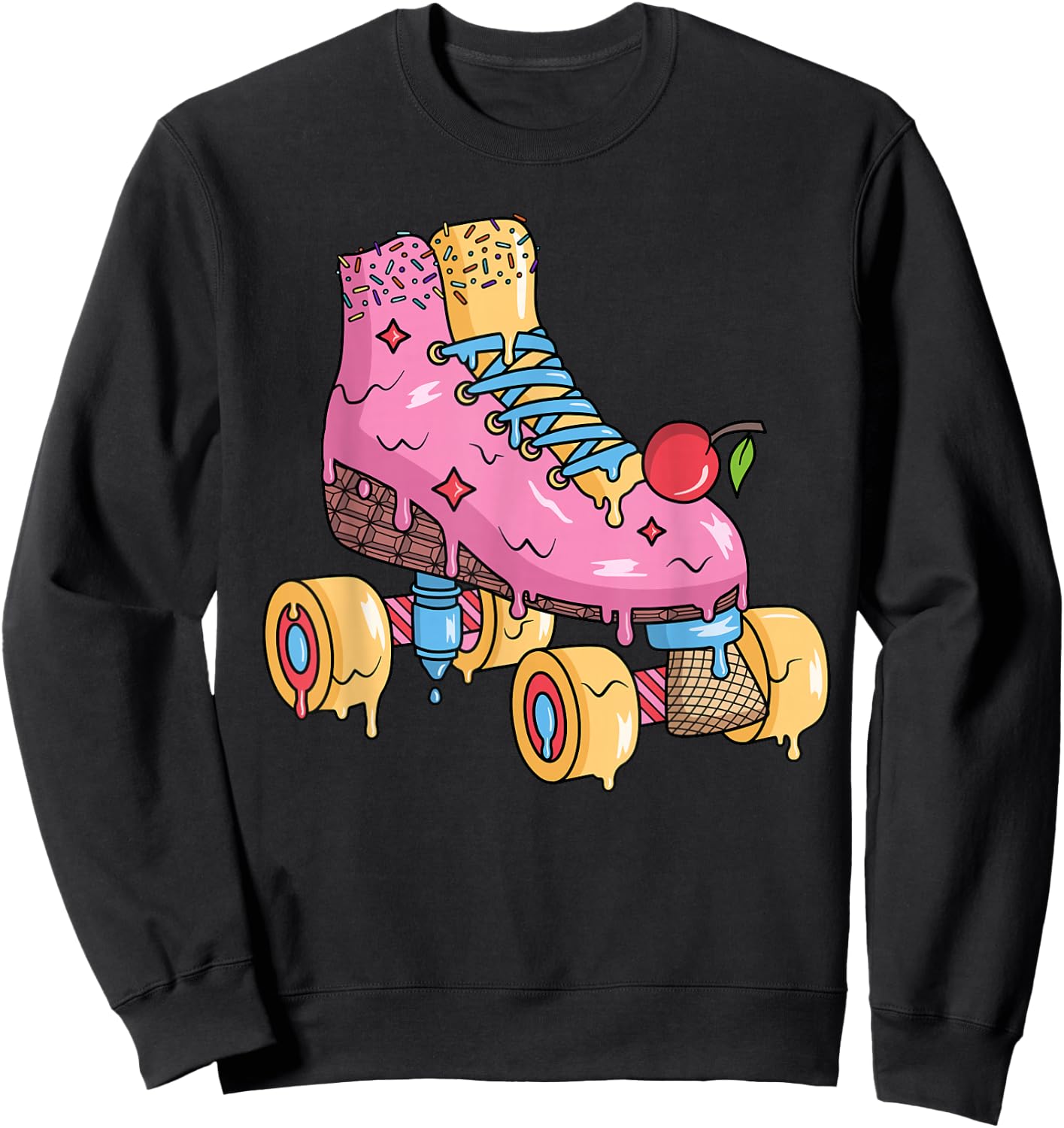 Rollschuhe Eiscreme Roller Skates Mädchen Rollschuh Sweatshirt - Sweatshirt | Black
