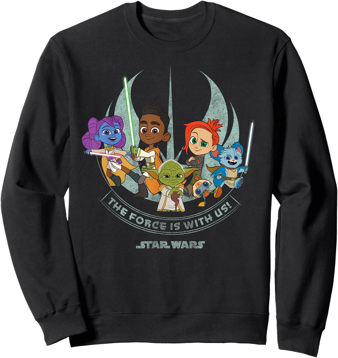 Star Wars Young Jedi Adventure Force is With Us Sweatshirt - Sweatshirt | Black