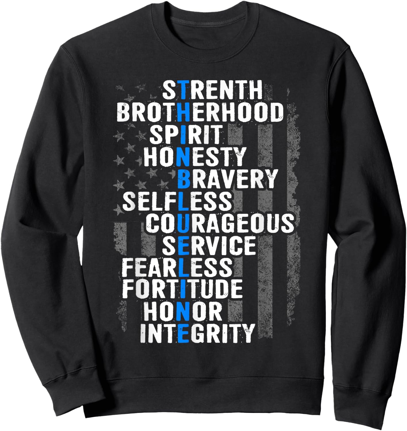 Law Enforcement Flag Police Appreciation Design Sweatshirt - Sweatshirt | Black