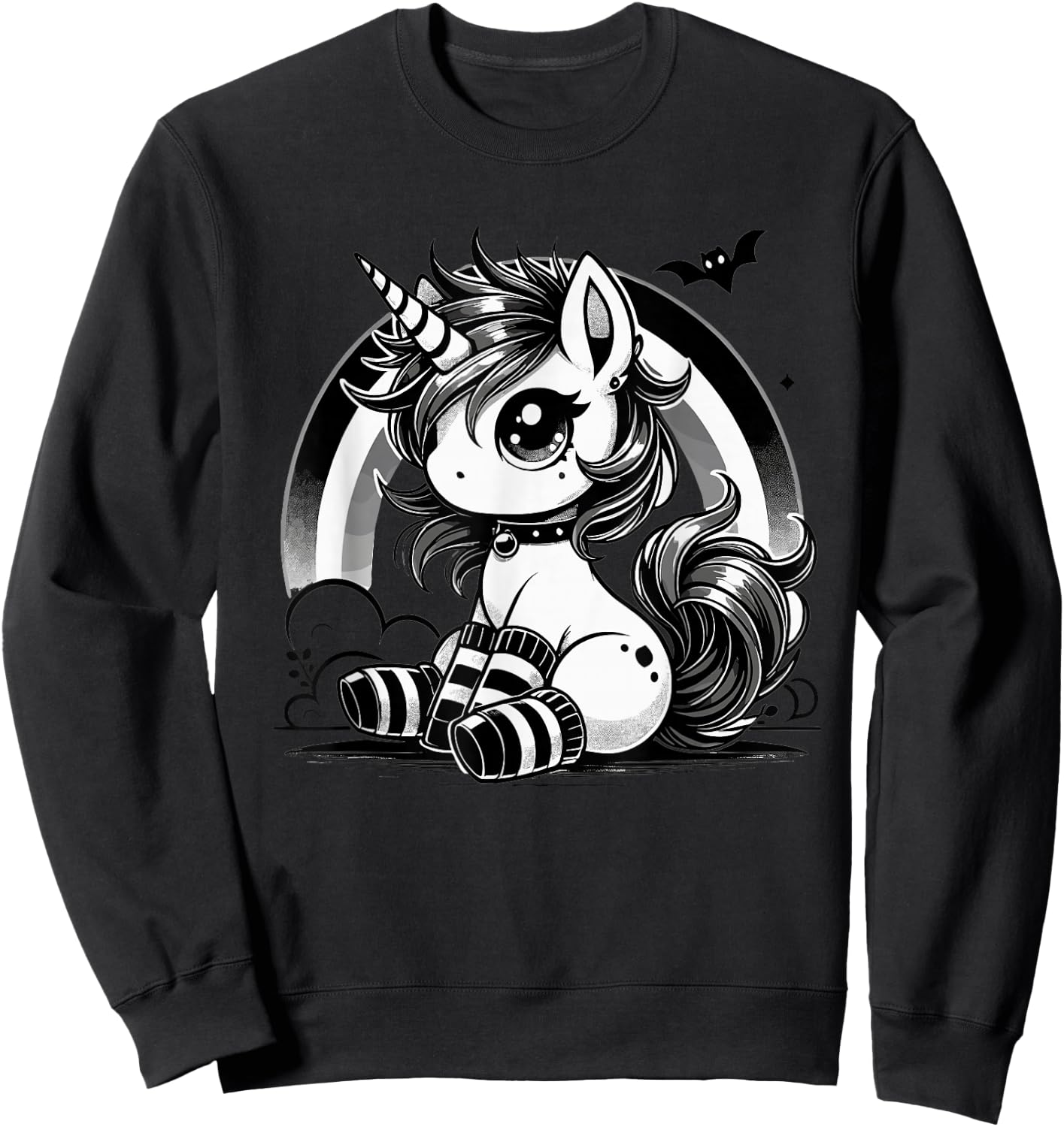 Gothic Unicorn Goth Girl Emo Punk Cute Kawaii Pastel Goth Sweatshirt - Sweatshirt | Black