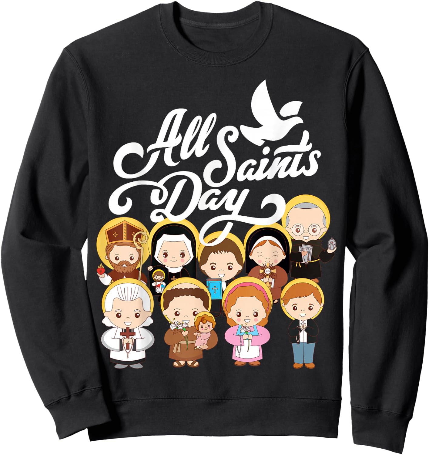 All Saints Day Catholic St Anthony Faustina Kolbe Goretti Sweatshirt - Sweatshirt | Black