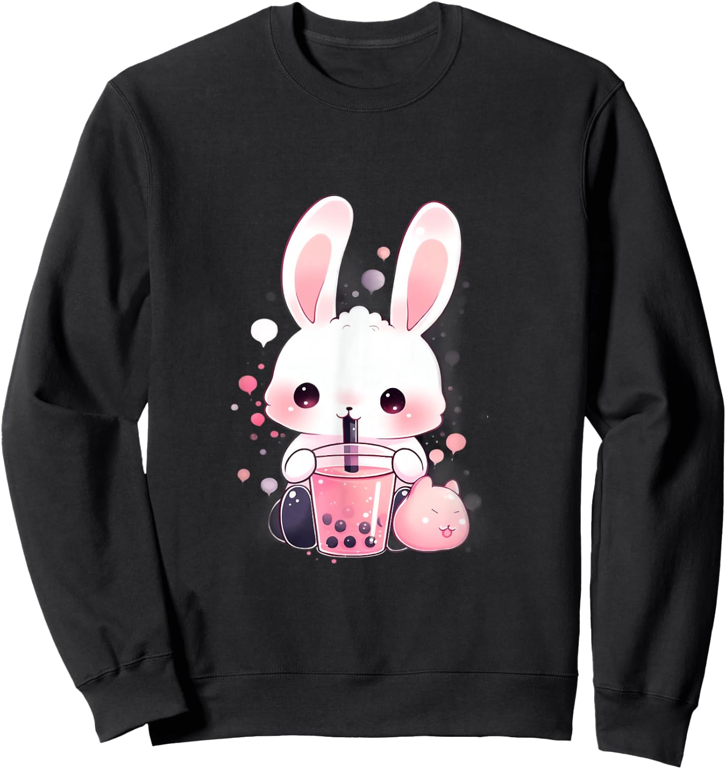Bunny Boba Tea Bubble Tea Anime Kawaii Sweatshirt - Sweatshirt | Black