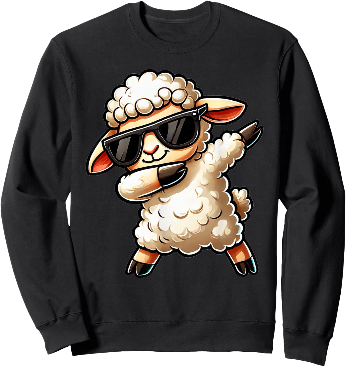 Dabbing sheep | Funny sheep on the dabben sheep Sweatshirt - Sweatshirt | Black