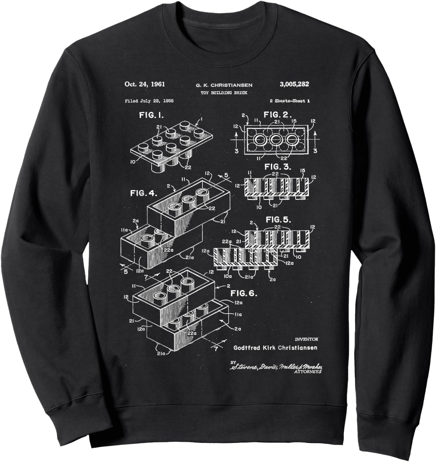 Toy Building Brick Patent , black Sweatshirt - Sweatshirt | Black