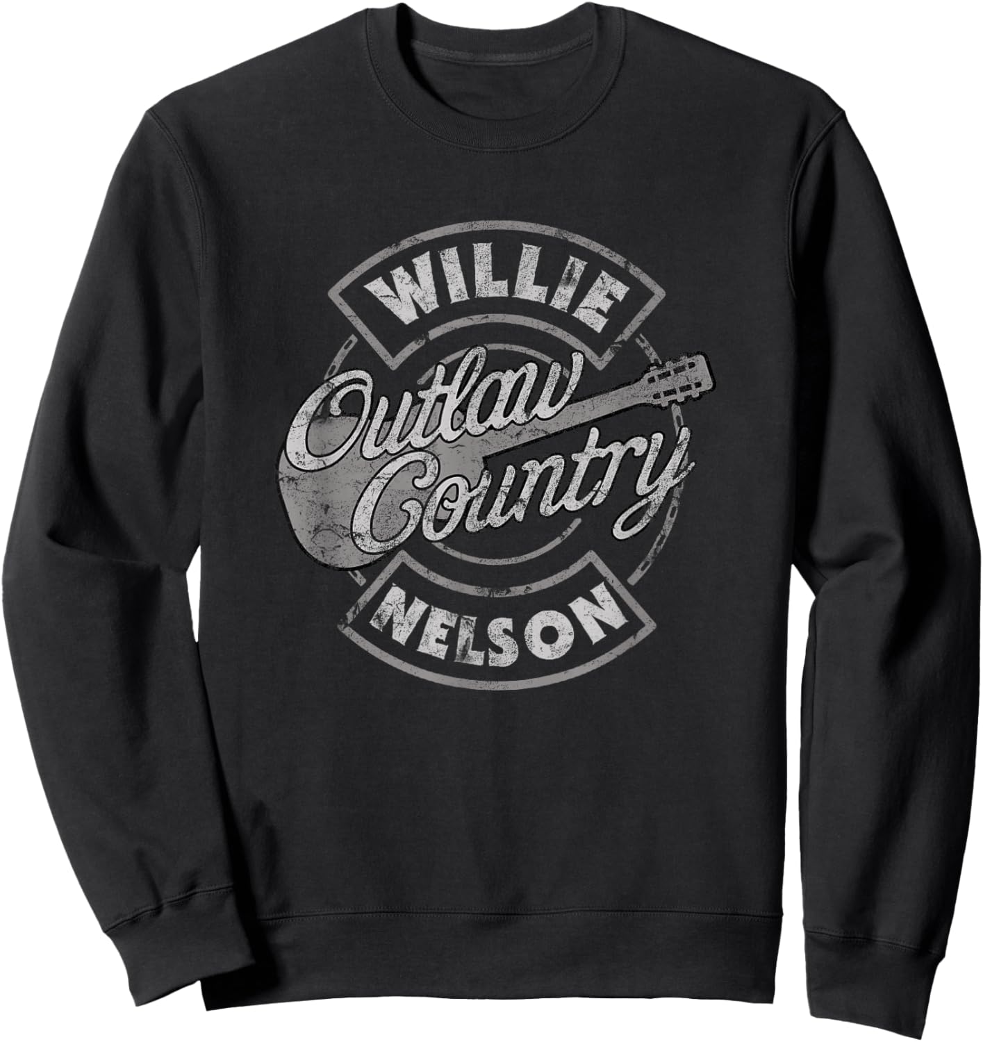 Offizielles Willie Nelson Outlaw Country Sweatshirt - Sweatshirt | Black