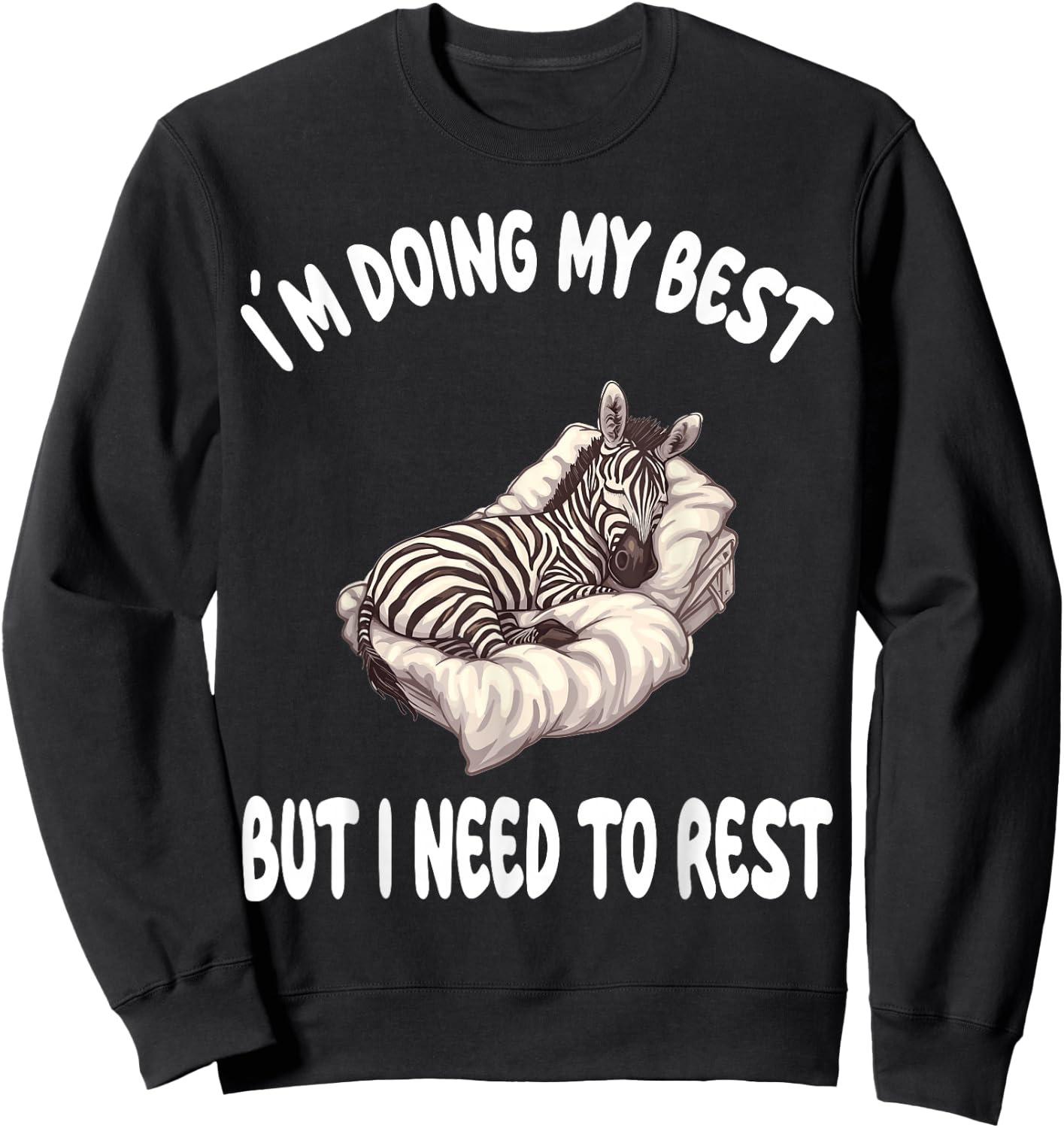 Zebra Official Sleepshirt Pajamas Nightgown Sweatshirt - Sweatshirt | Black