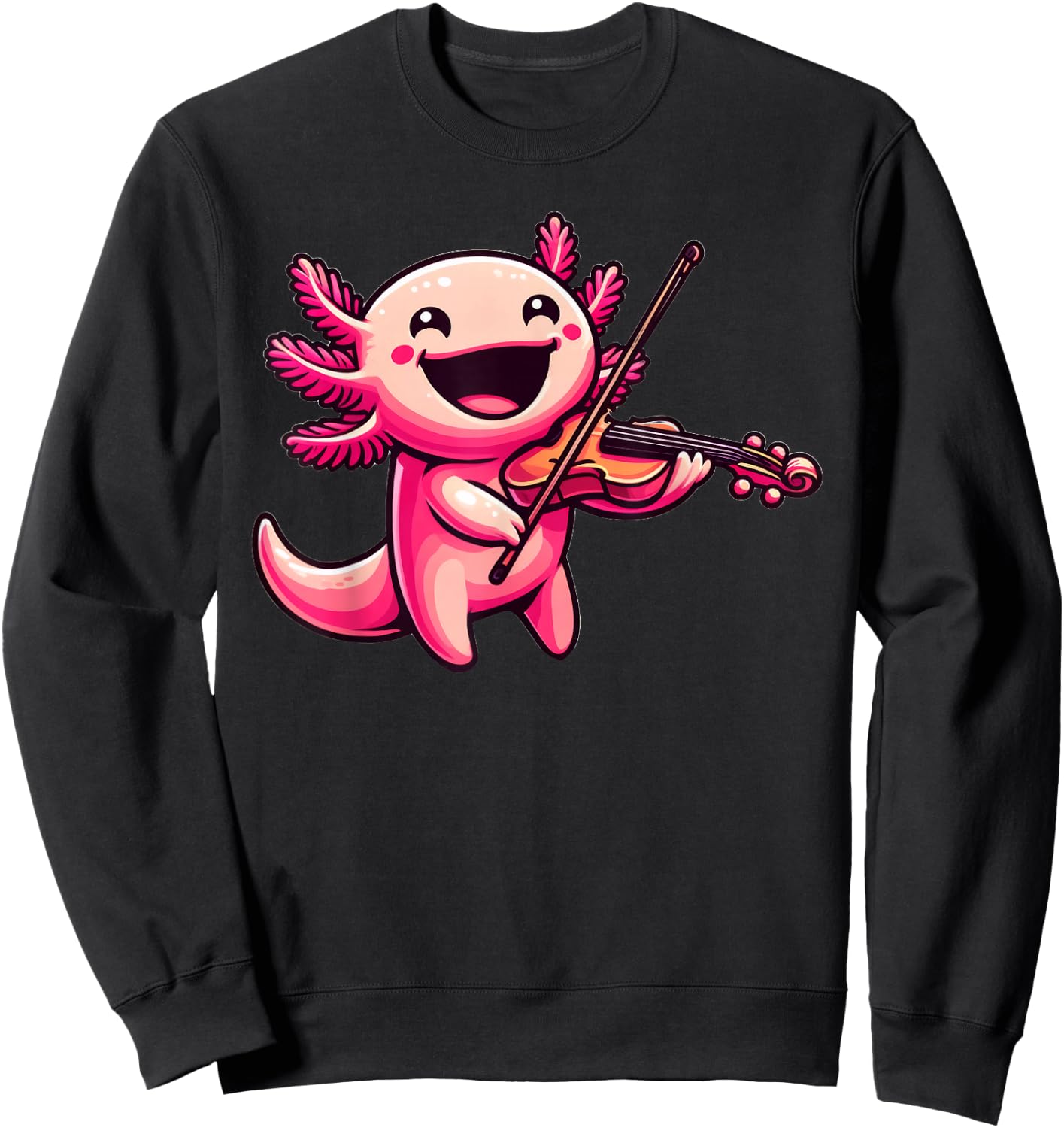 Axolotl Playing Violin Axolotls Musician Music Sweatshirt - Sweatshirt | Black