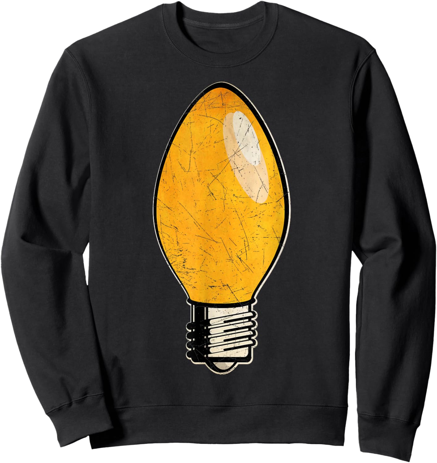 Vintage Orange Christmas Tree Light Bulb Sweatshirt - Sweatshirt | Black