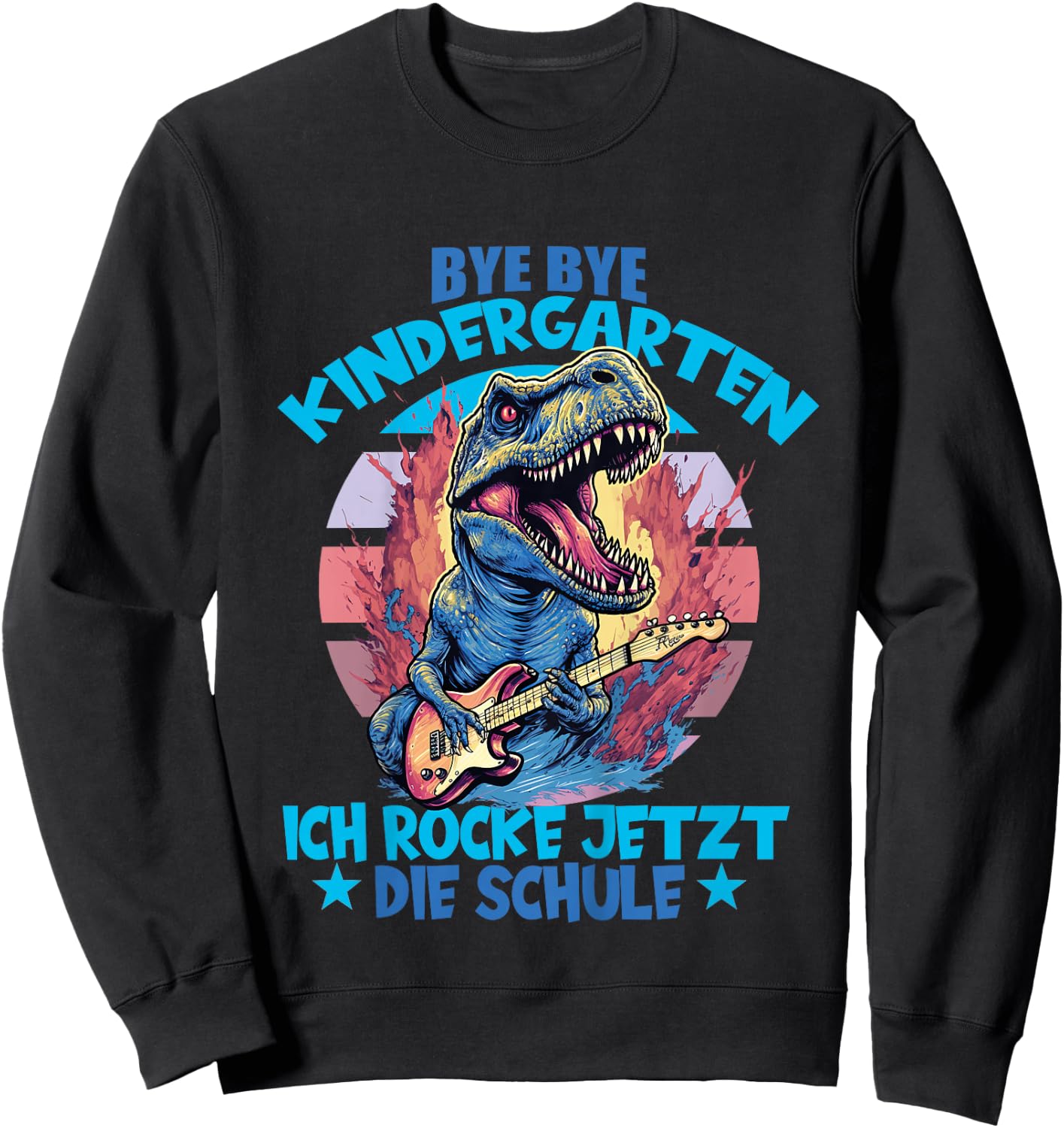 Bye Bye Kindergarten mit Dino für Schulkind zum Schulanfang Sweatshirt - Sweatshirt | Black