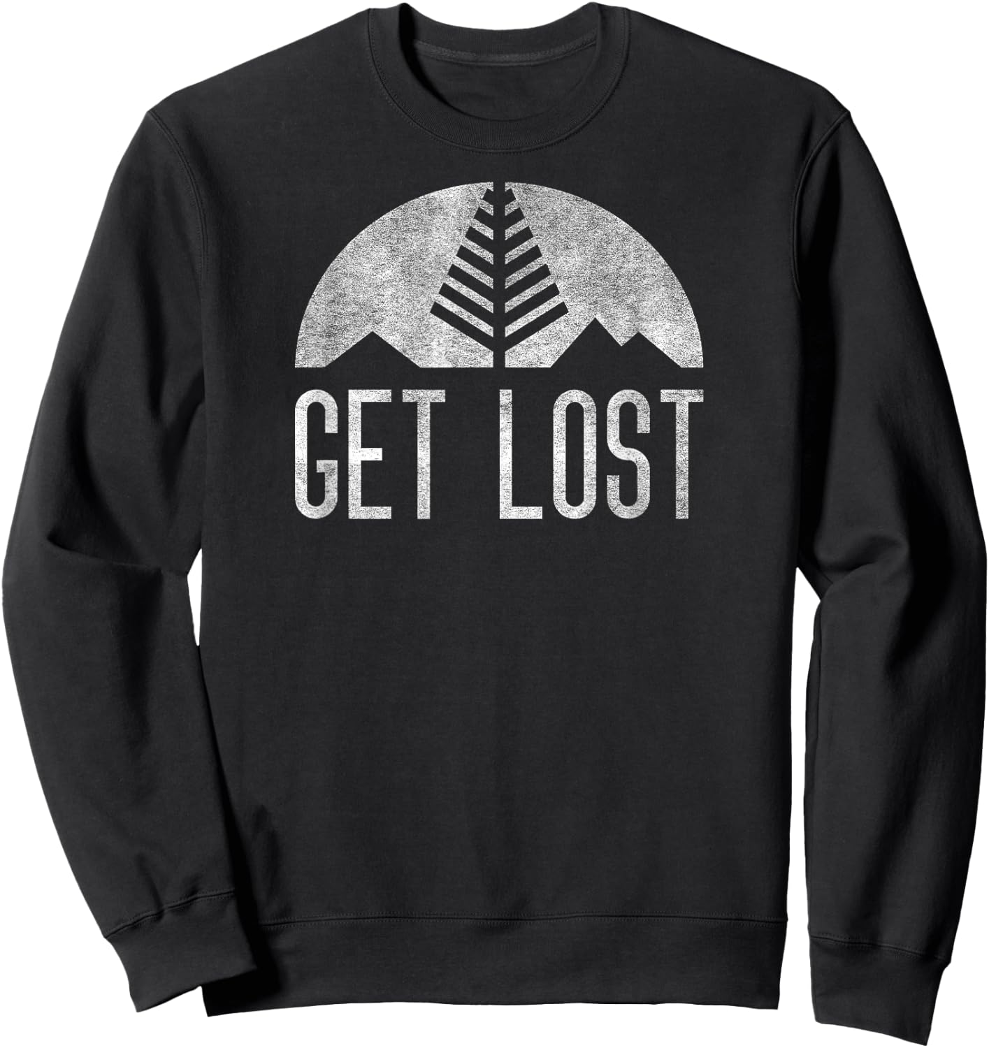 Get Lost Minimal – Funny Hiker Camping Outdoors Sweatshirt - Sweatshirt | Black