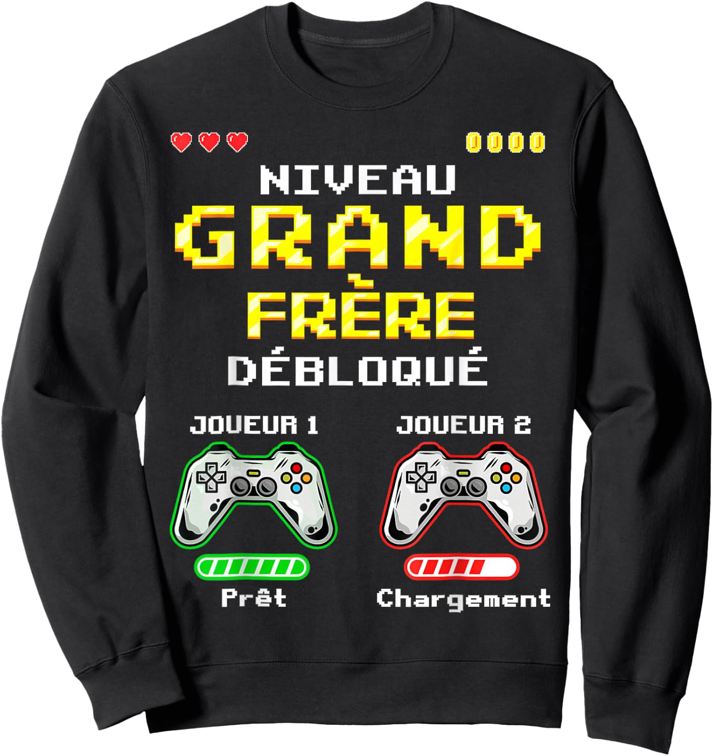 Big Brother Level Unlocked Gamer, Soon Future Big Brother , Black, S Sweatshirt - Sweatshirt | Black