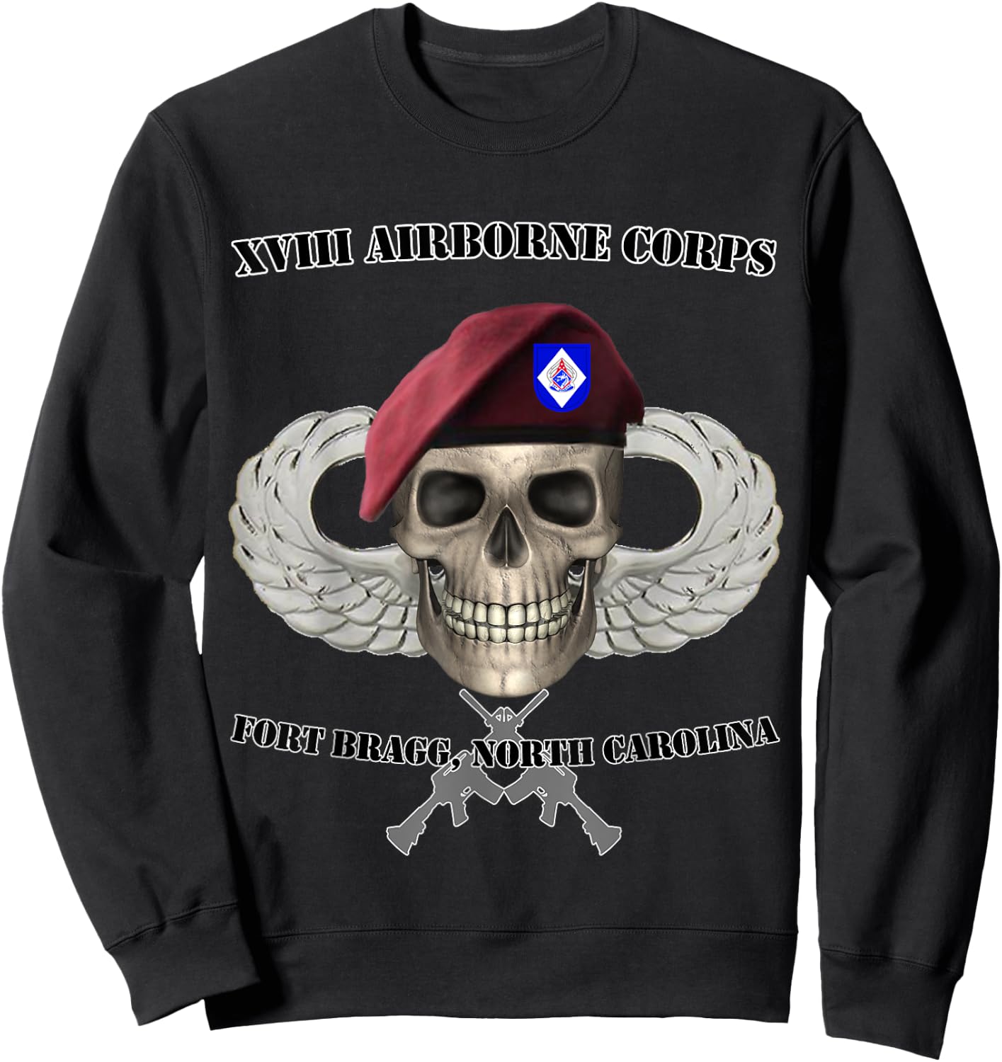 XVIII Airborne Corps- Ft Bragg, North Carolina Design Sweatshirt - Sweatshirt | Black